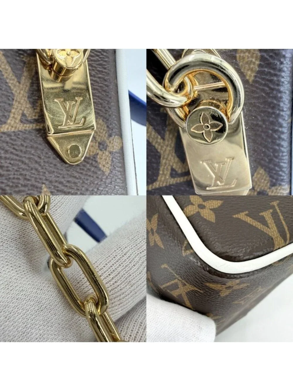 Louis Vuitton Handbag Monogram Nba Crocodile Drop Kit Collaboration Brown Gold